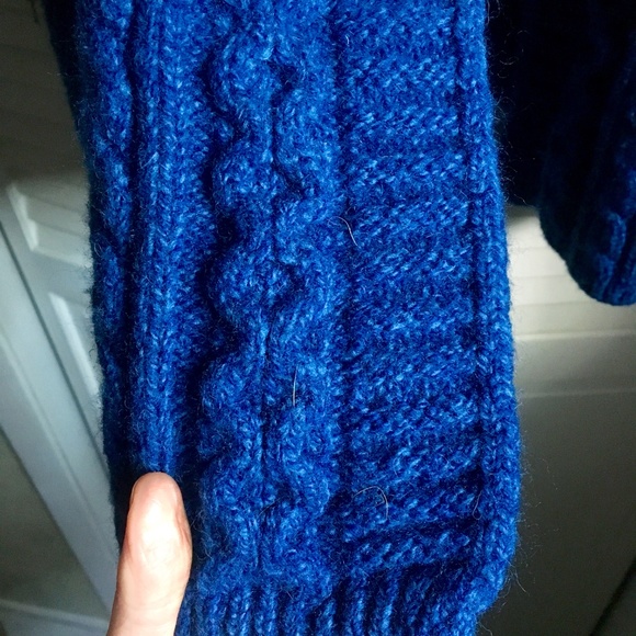 {Kilronan} 100% Merino Wool Navy Blue Knit Sweater - Picture 4 of 8